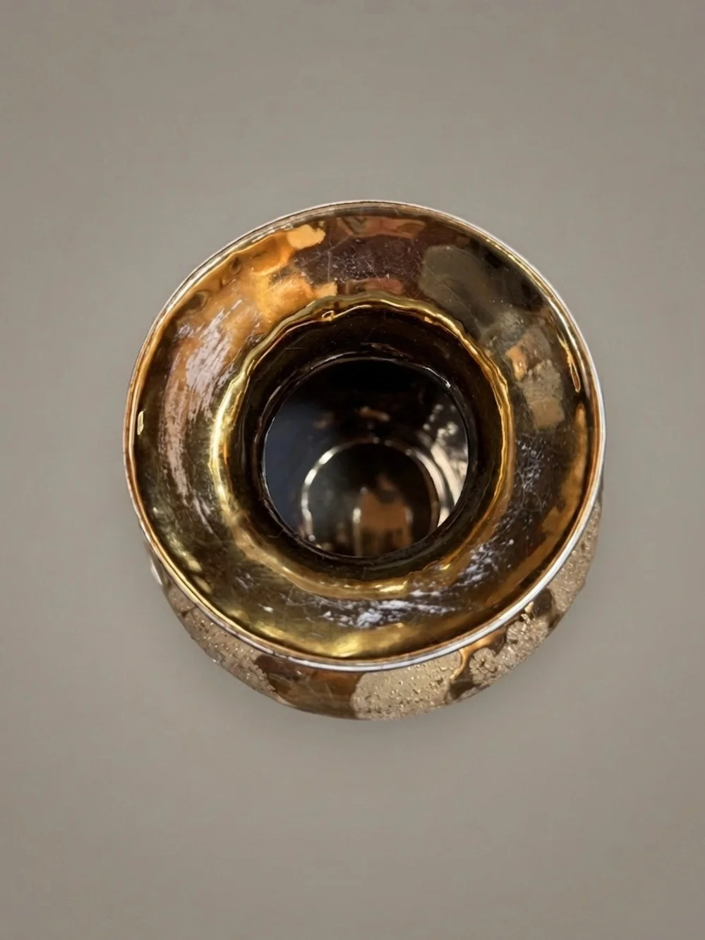 Luster Gold Textured Ceramic Vase - Home Accents